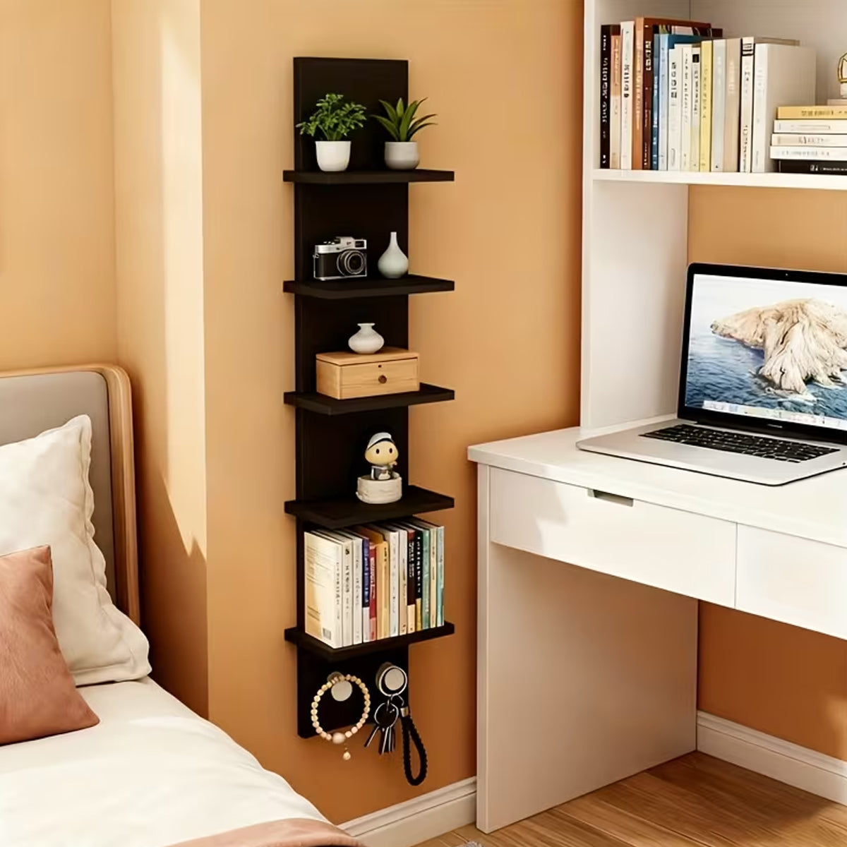 5-Tier Wall-Mounted Shelf with 40lbs Load Capacity