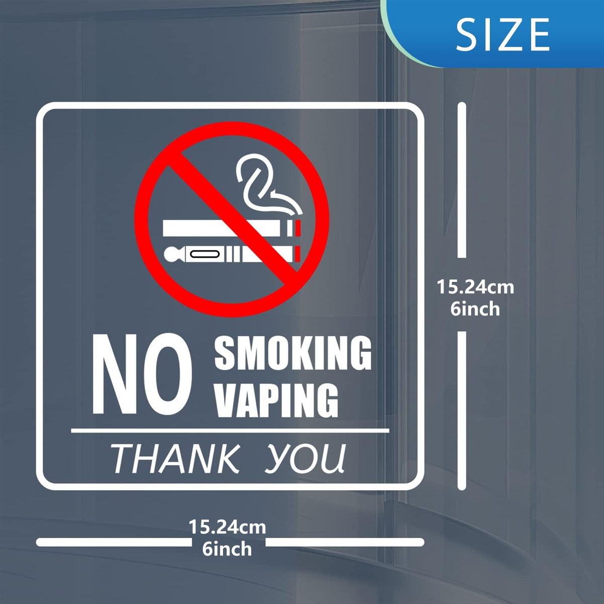10 Pcs No Smoking Sign Sticker Waterproof Removable Label