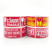 4 Rolls Fragile Warning Label Stickers Red Handle With Care
