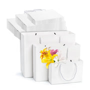 50 Pcs Kraft Paper Gift Bags Blank Shopping Handbags