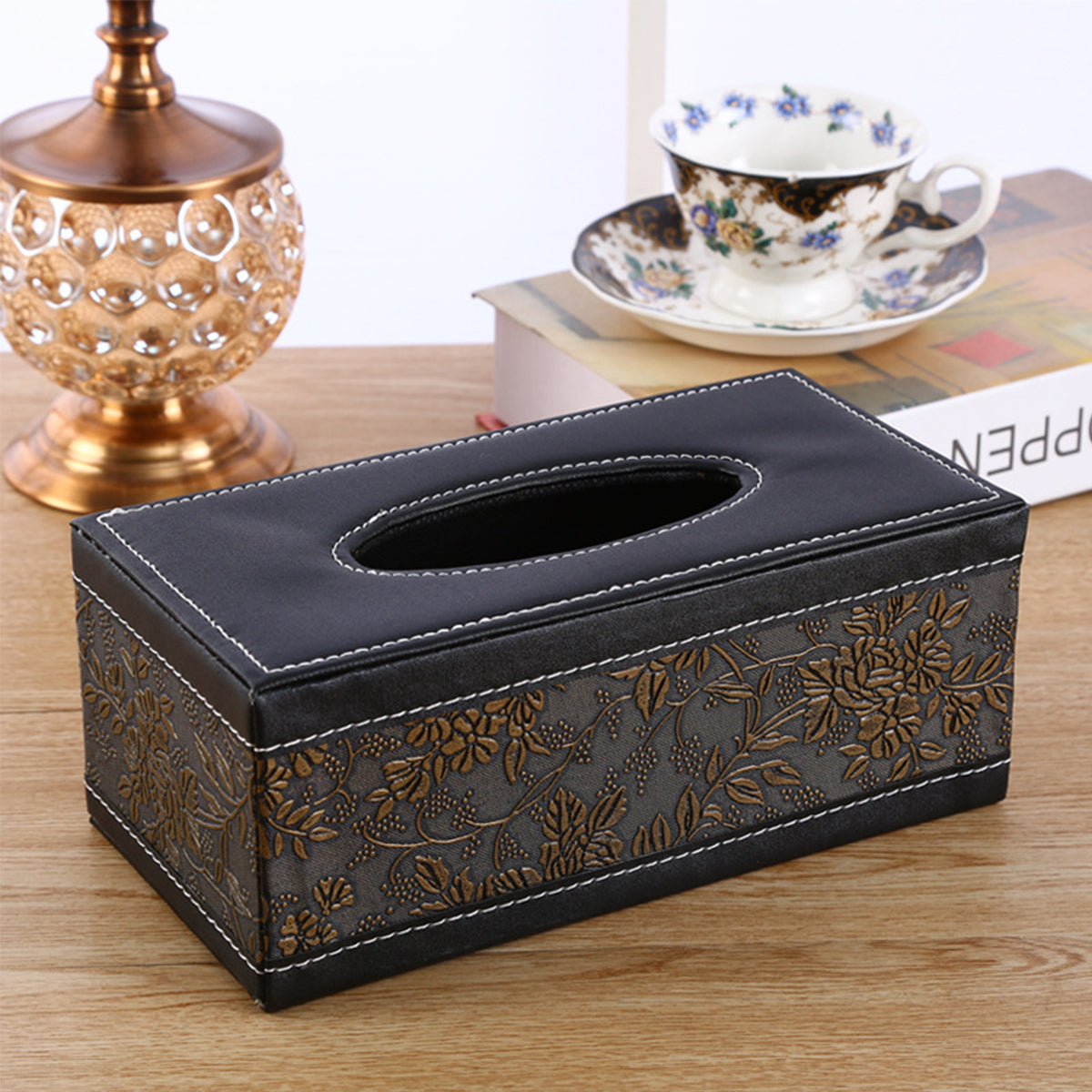 PU Leather Tissue Box Holder for Home Office