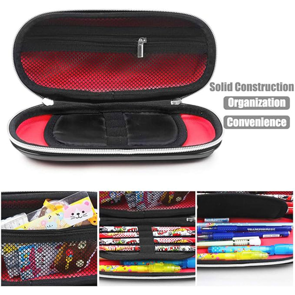 Sports Car Shaped Pencil Case Three Layer EVA Double Zippers