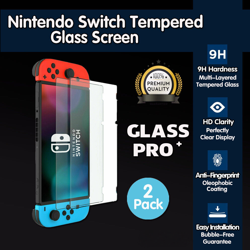 2 Pcs Nintendo Switch Screen Protector 9H Tempered