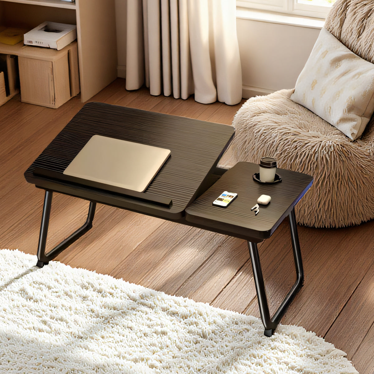 Bedside Table with Folding Tilting Desktop for Home Study