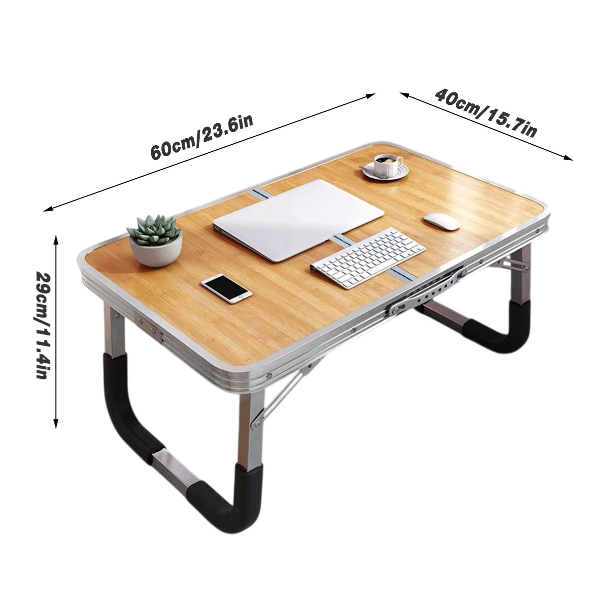 Aluminium Folding Laptop Table Portable Bed Desk with Stable Frame