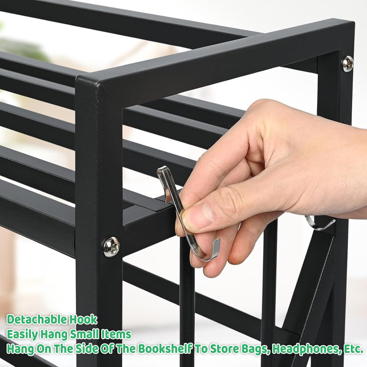 3-Tier Steel Storage Rack Bookshelf Rolling Mobile Home Organizer