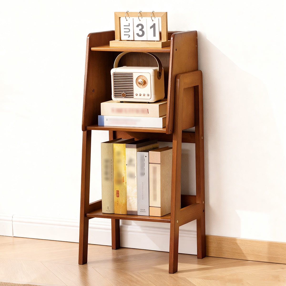 Simple Floor Standing Bookshelf Bamboo Storage Bookcase
