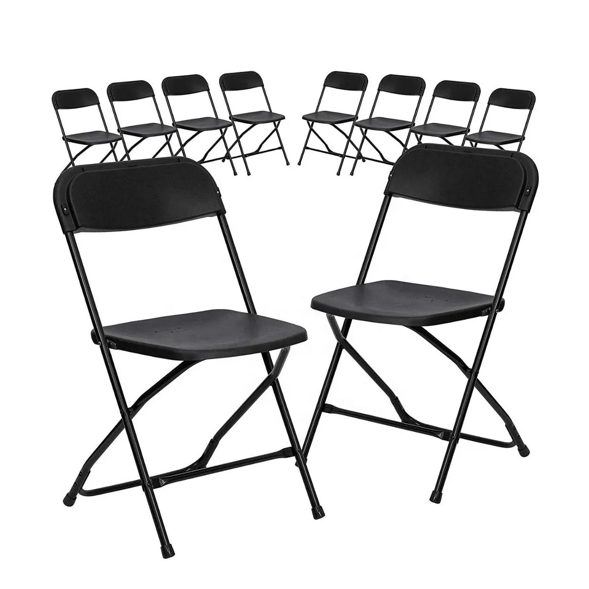 Folding Chair with Backrest Portable Metal Frame Seating for Indoor Outdoor