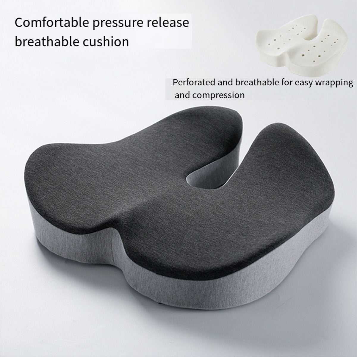 Memory Foam Seat Cushion with U-Shaped Cutout