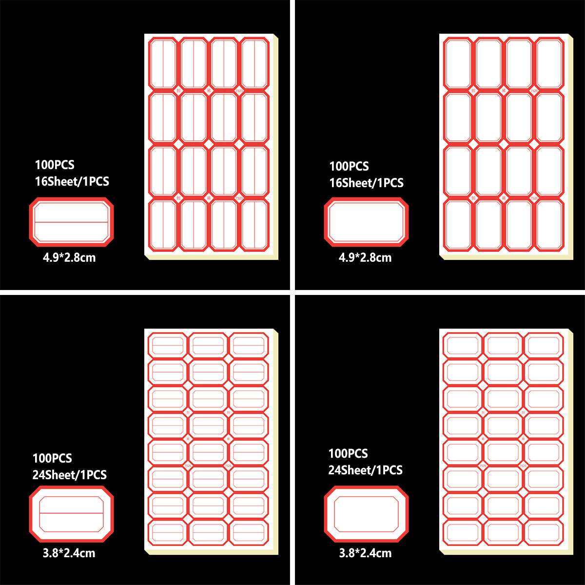 100 Pcs Price Stickers Blank Self-Adhesive Writable Labels