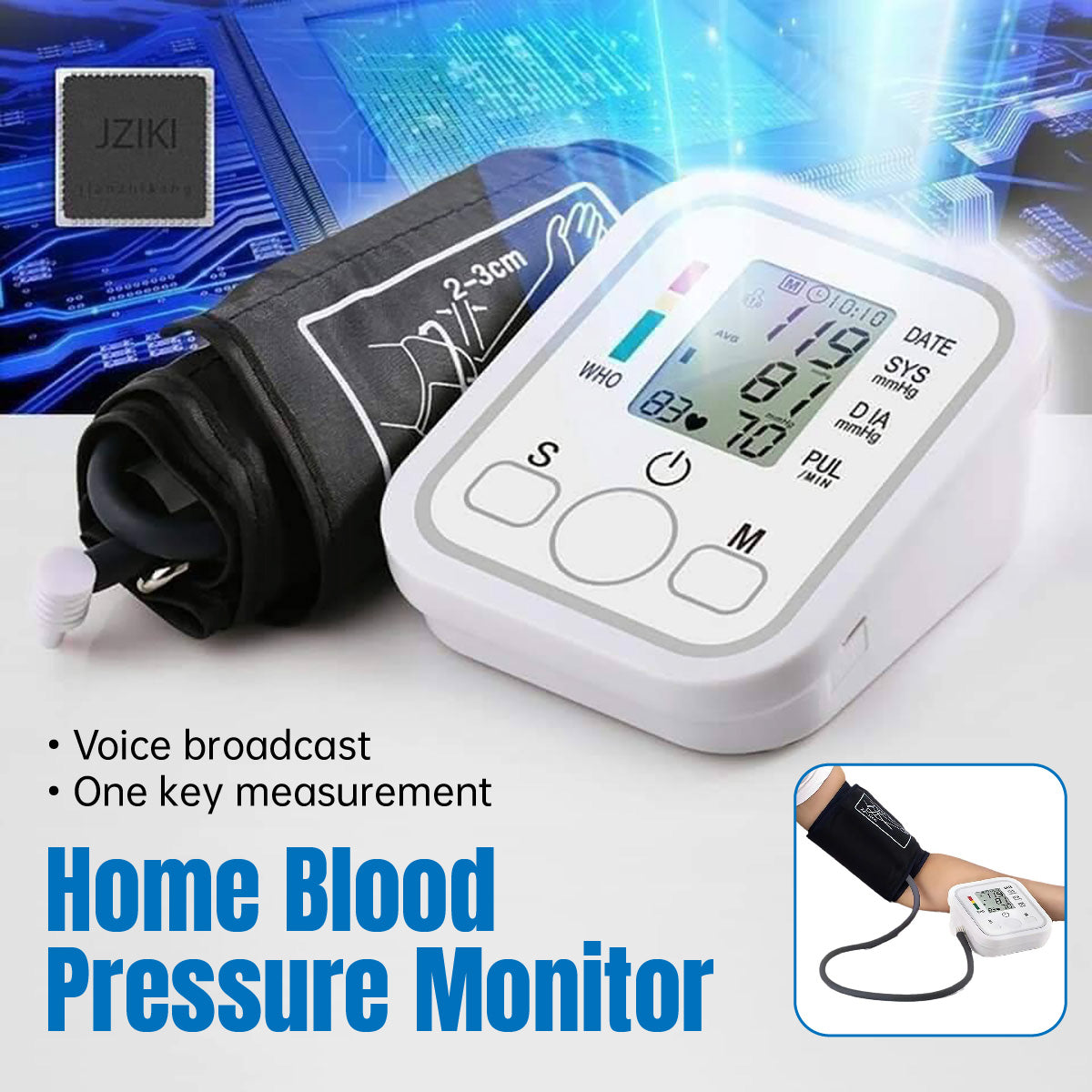 Upper Arm Blood Pressure Monitor Electronic Home