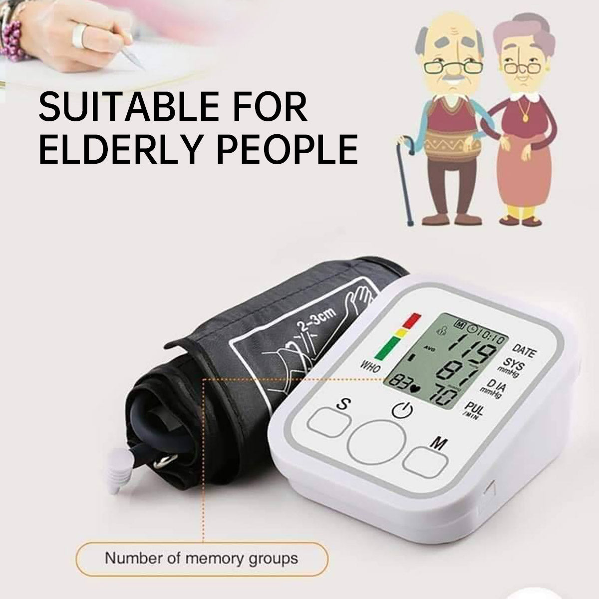 Upper Arm Blood Pressure Monitor Electronic Home