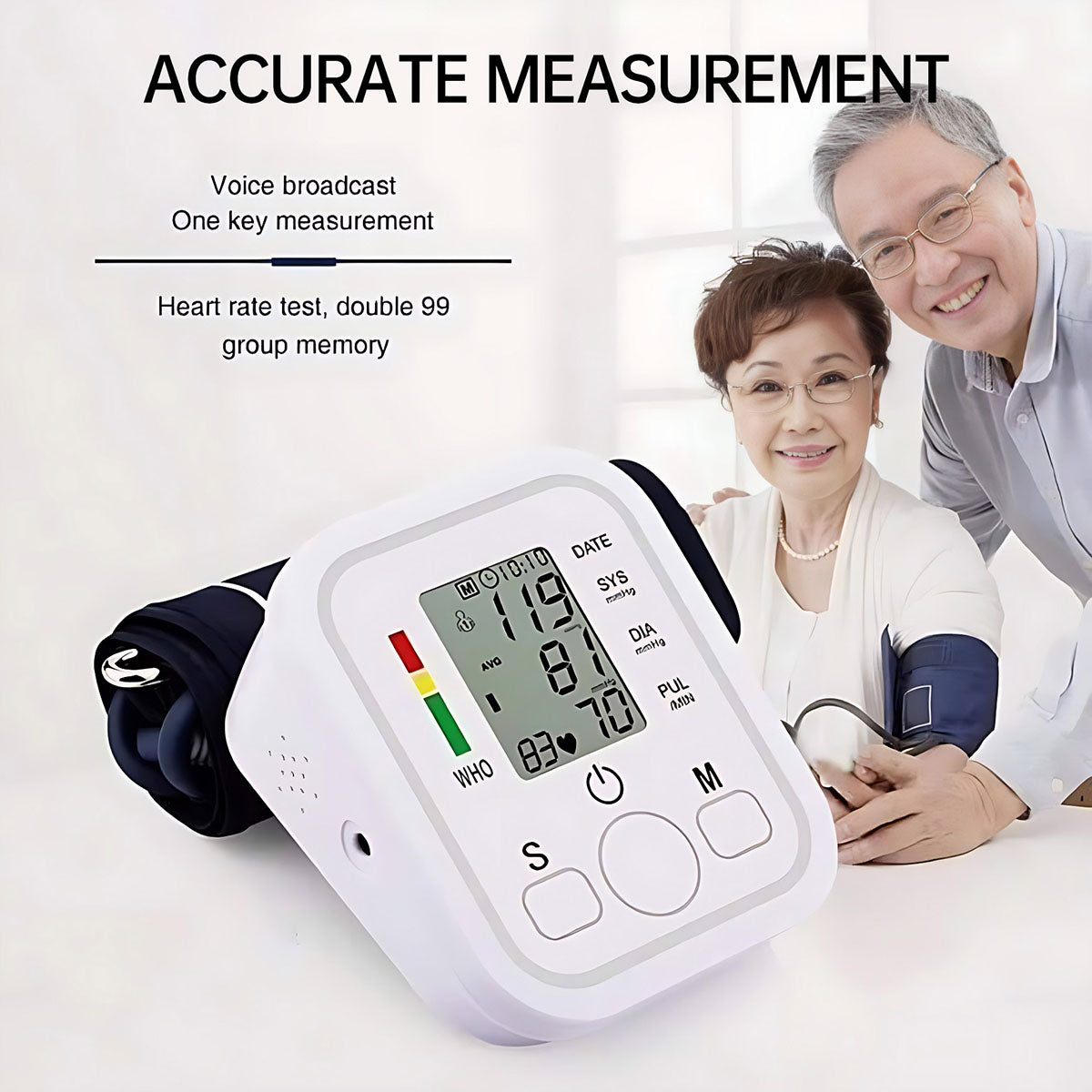 Upper Arm Blood Pressure Monitor Electronic Home