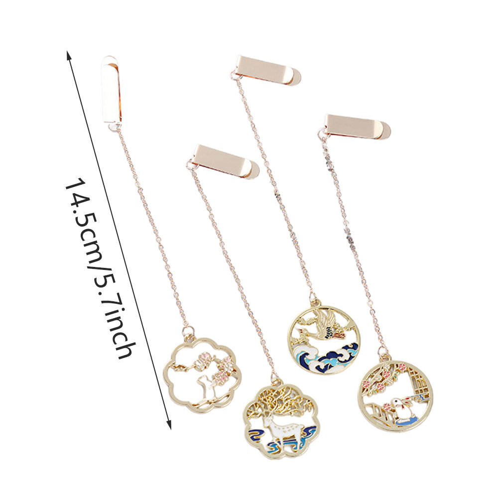 Metal Rabbit Bookmark with Tassel Pendant Retro Clip