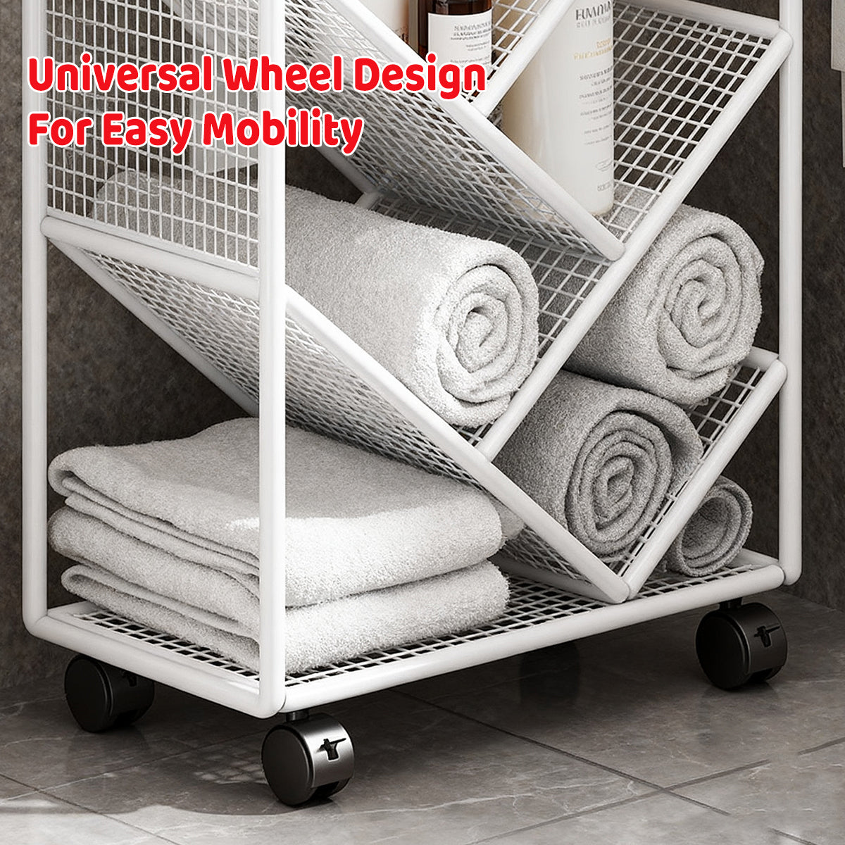 Mobile Wheeled Small Bookshelf Floor Storage Rack