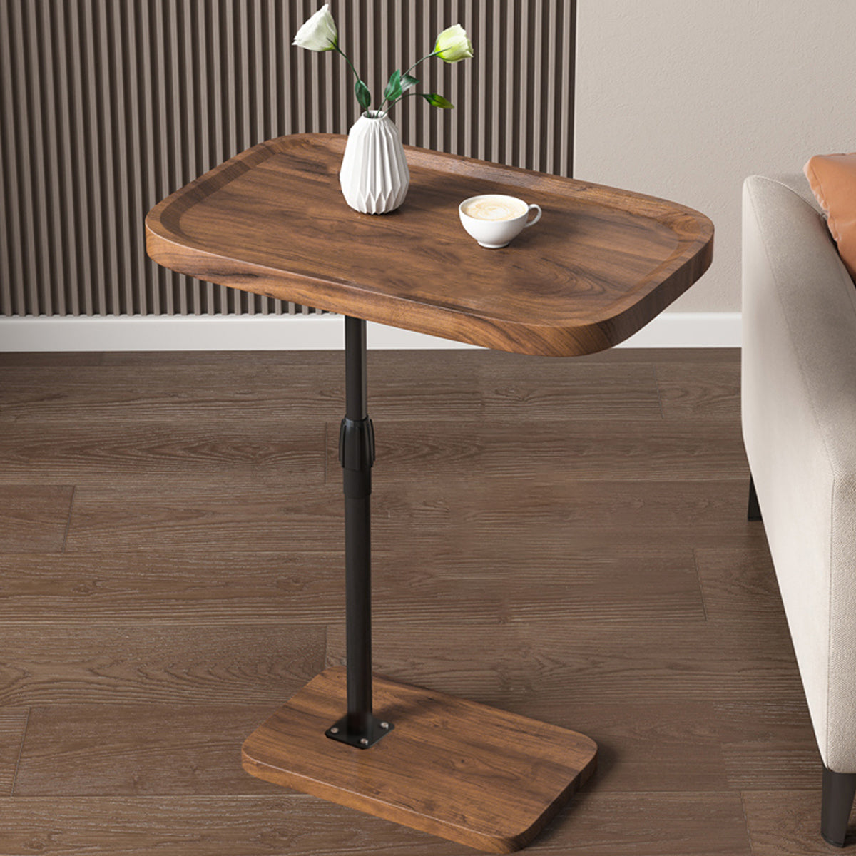 Height Adjustable Sofa Side Table Stable Base