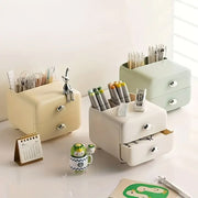 Desktop Organiser with Two Drawers and Top Compartment Plastic