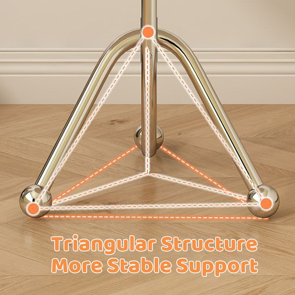 Round Side Table Stainless Steel Frame with Rubber Wood Top