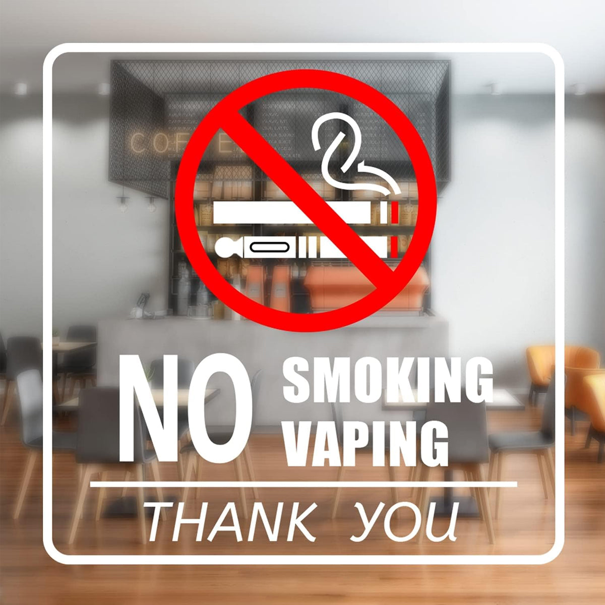 10 Pcs No Smoking Sign Sticker Waterproof Removable Label