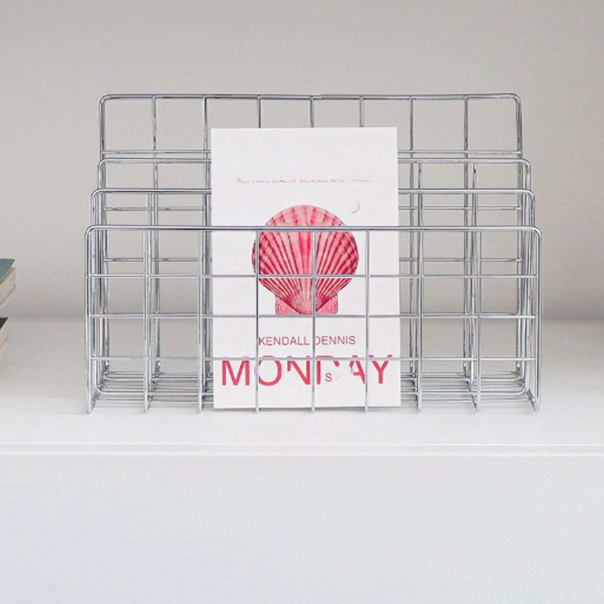 Three Layer Iron Document Organiser Rack Space Saving Silver Finish