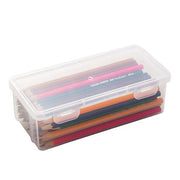 4 Pcs Transparent Stationery Organiser Box with Lids Stackable