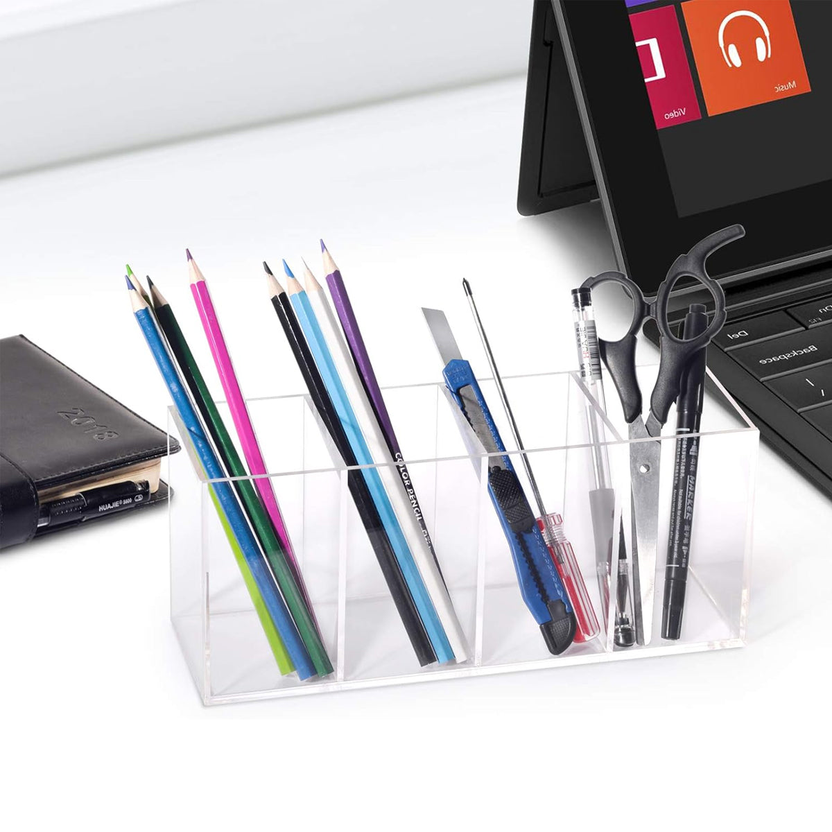 Transparent Acrylic Storage Box Four-Compartment Organiser