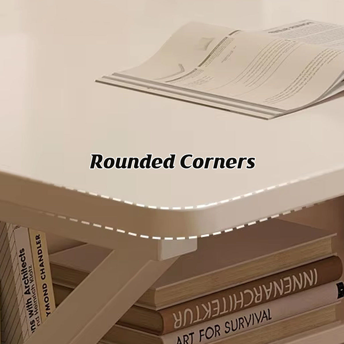 Desktop Computer Desk with Bookshelf and Sturdy Steel Frame for Home Office Study