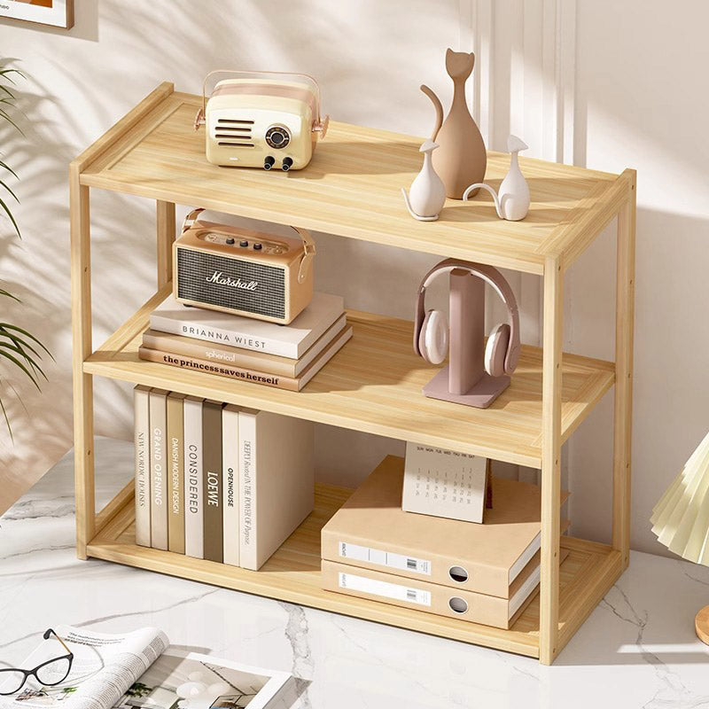 3-Tier Wooden Desktop Shelf Organiser Natural Finish