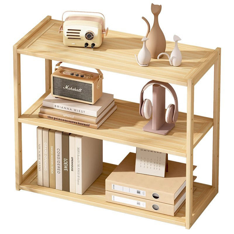 3-Tier Wooden Desktop Shelf Organiser Natural Finish