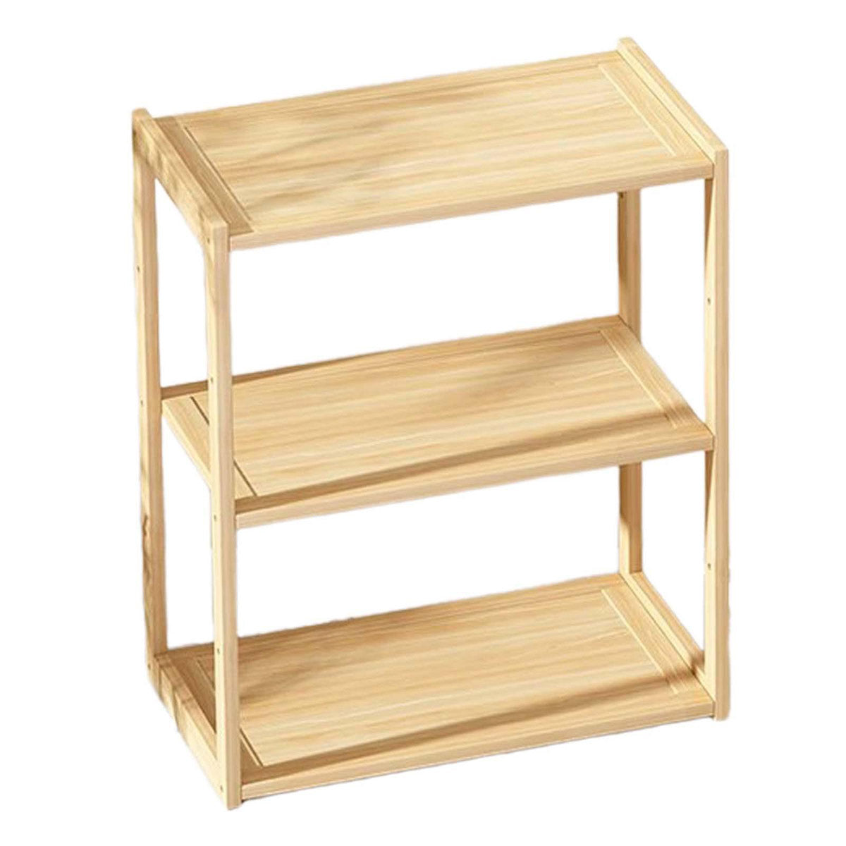 3-Tier Wooden Desktop Shelf Organiser Natural Finish