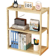 3-Tier Wooden Desktop Shelf Organiser Natural Finish