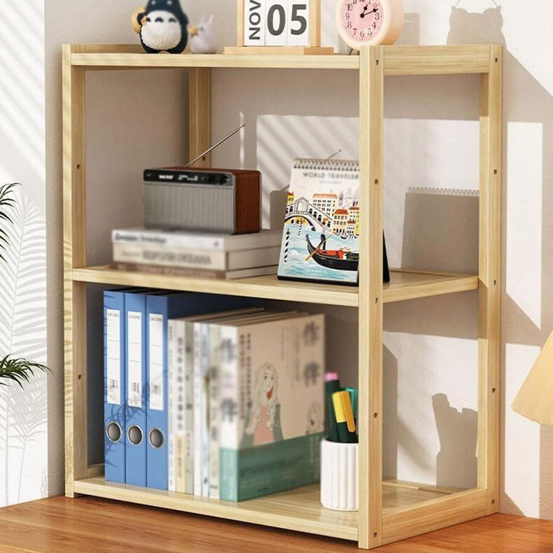 3-Tier Wooden Desktop Shelf Organiser Natural Finish