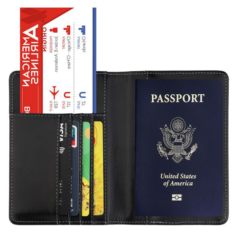 Slim Synthetic Leather RFID Passport Wallet