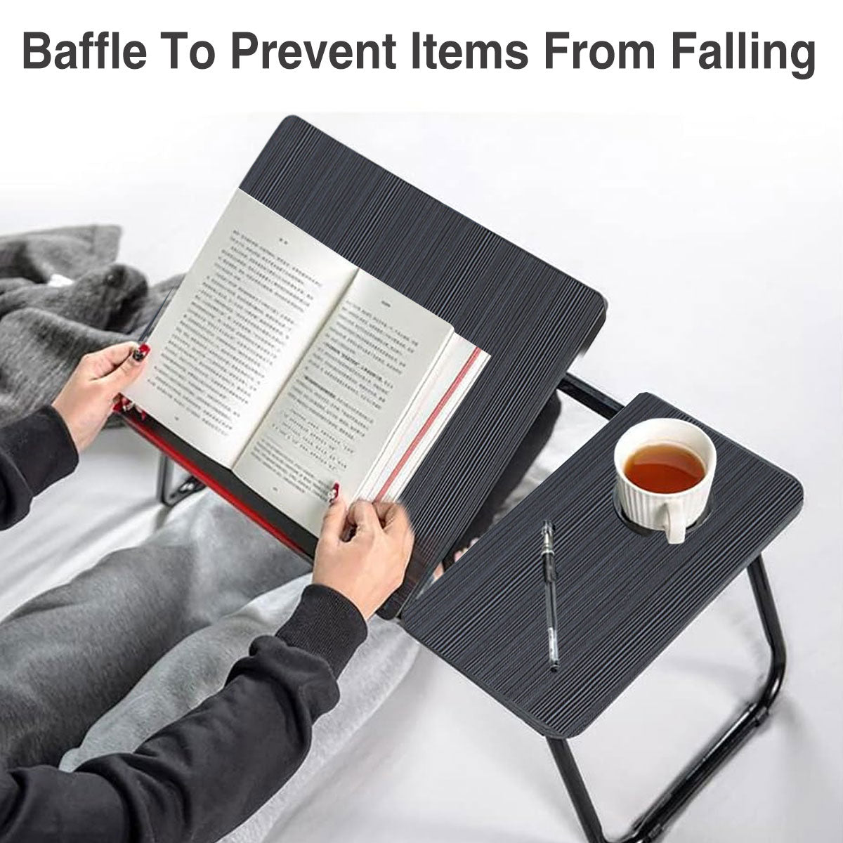 Small Foldable Bedside Table Portable Desk with Adjustable Angle