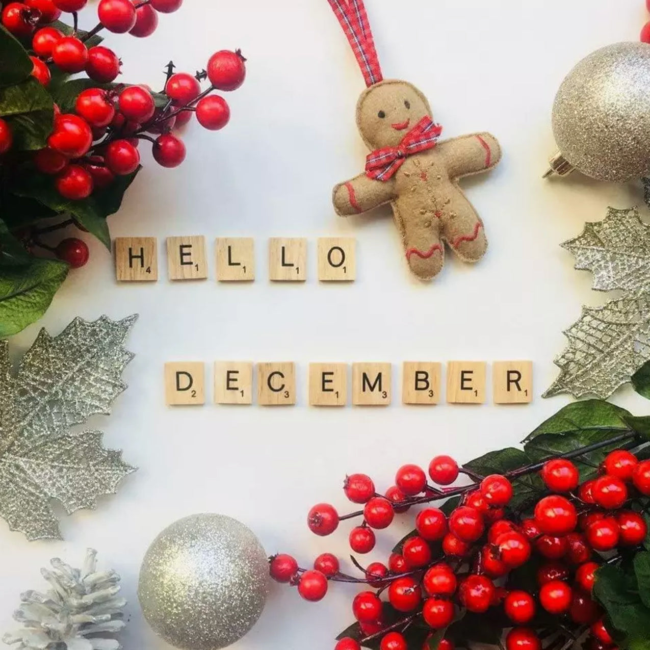 Wooden Scrabble Tiles with Black Letters