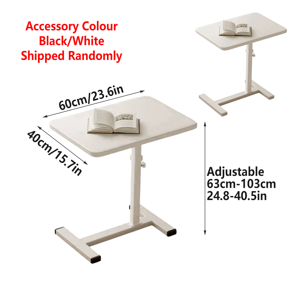 Mobile Computer Desk Adjustable Height Table for Home Office Use