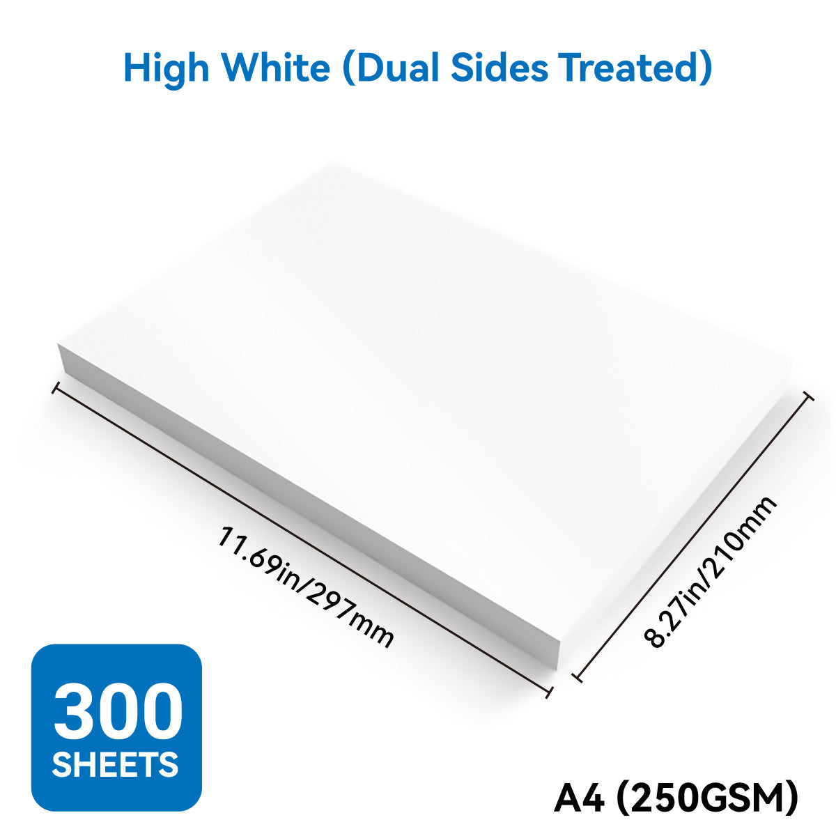 A4 Paper 250GSM 300 Sheets Bright White Smooth Surface