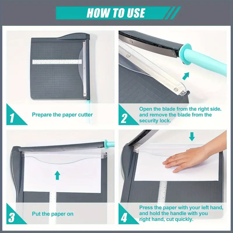 A4 Paper Cutter 12x12 Cutting Surface with 65Mn Blade
