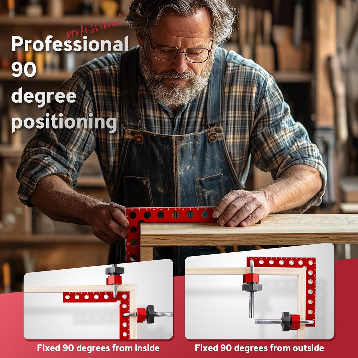 12 Pcs Woodworking Square Set Aluminum Alloy Precision Tool