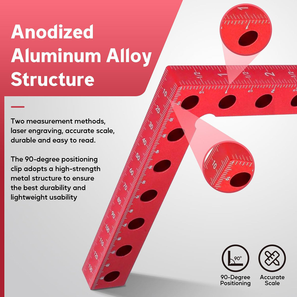 12 Pcs Woodworking Square Set Aluminum Alloy Precision Tool