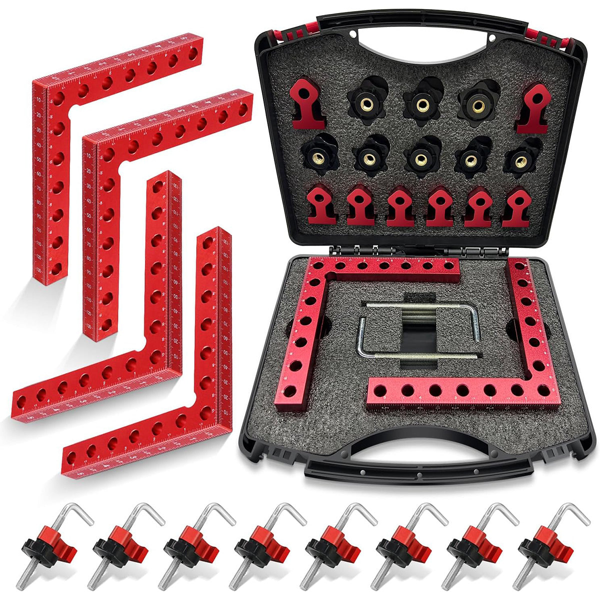 12 Pcs Woodworking Square Set Aluminum Alloy Precision Tool