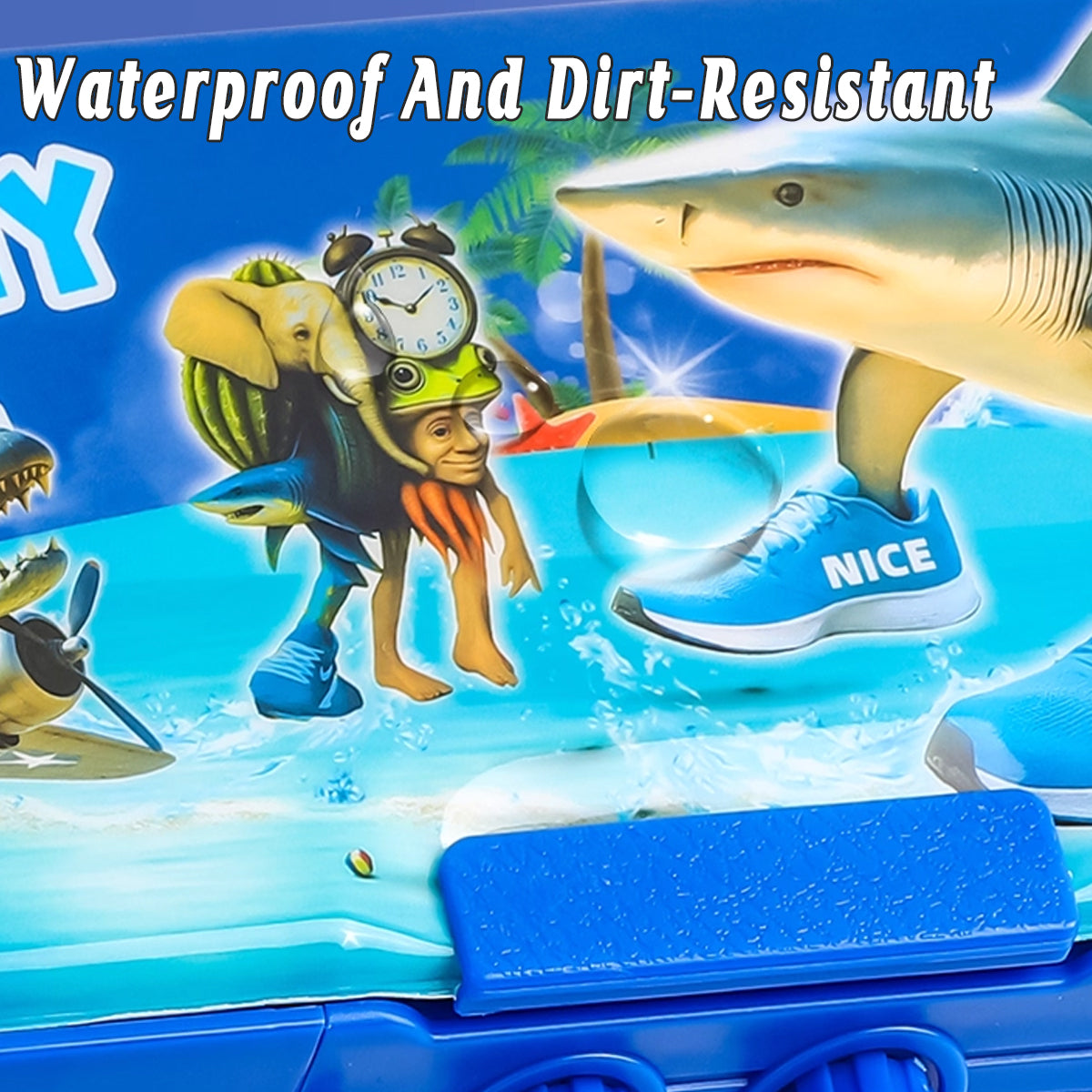 Astronaut Stationery Case PVC Blue with Zipper Compartments