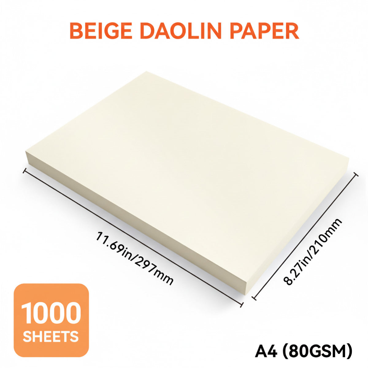 1000 Sheets A4 Glazed Printing Paper 80/100gsm Beige Smooth Durable