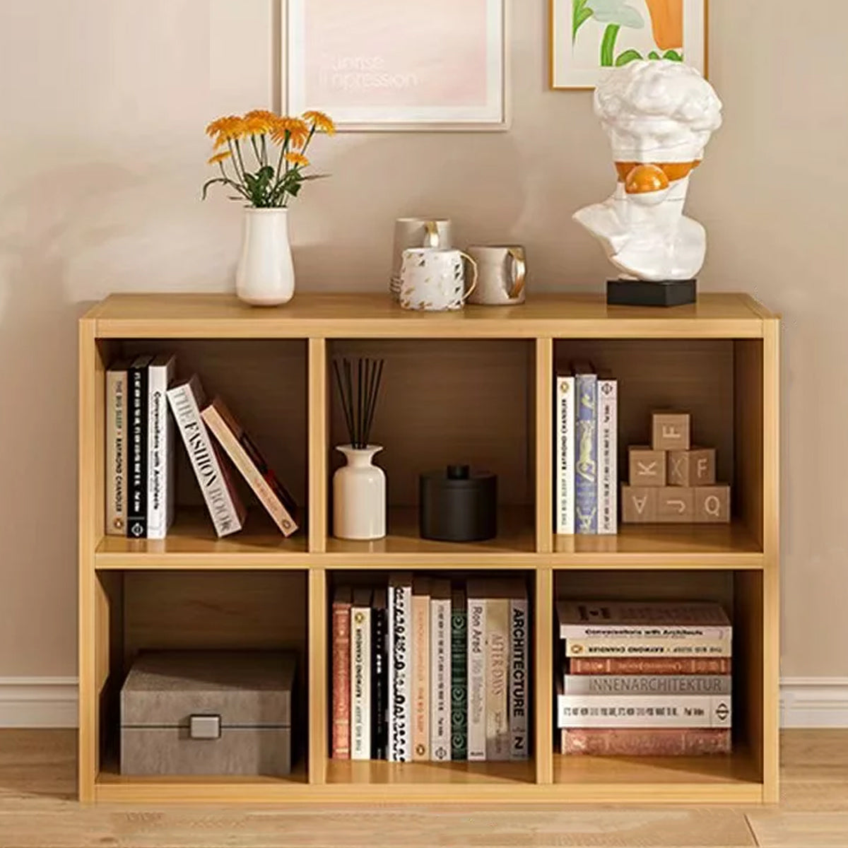 Open Shelf Bookcase with Spacious Compartments
