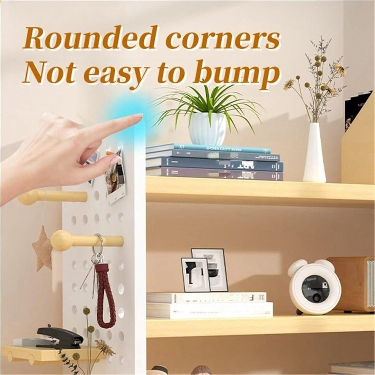 3 Tier Desktop Bookshelf with Pegboard Storage Organizer