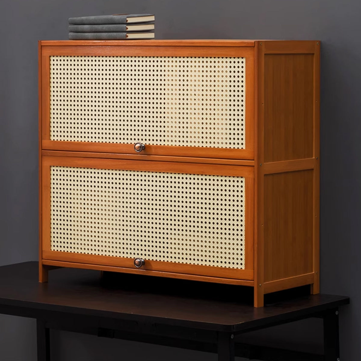 Floor-Standing Storage Cabinet with Ventilated Flip Doors 70×32×73cm