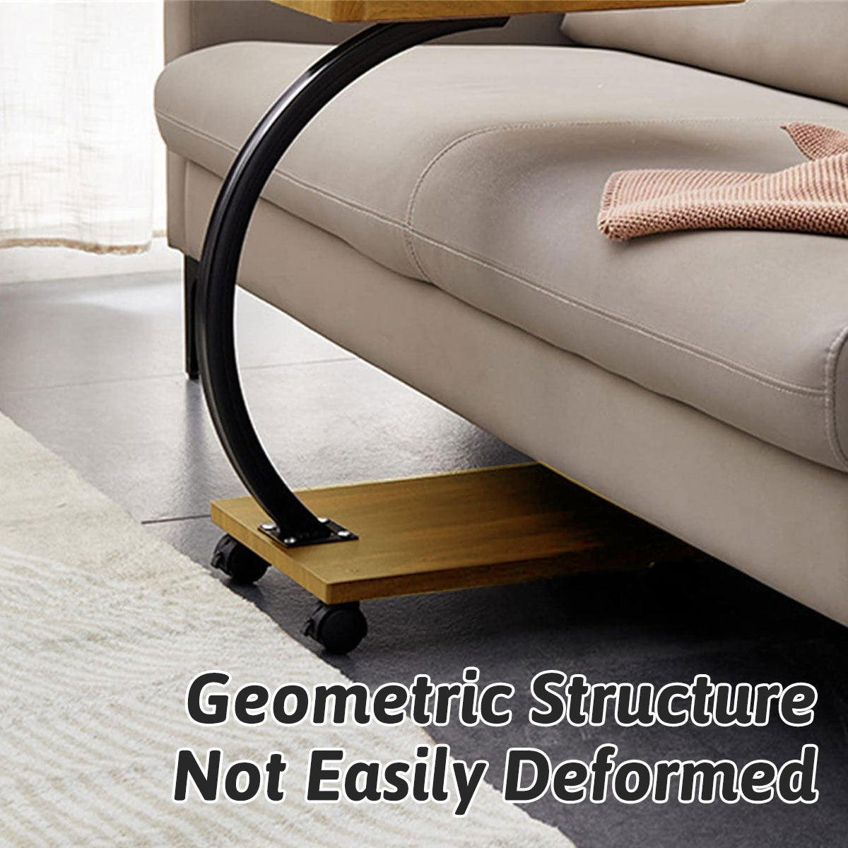 Movable Coffee Side Table Wooden Laptop Desk for Sofa Bedside