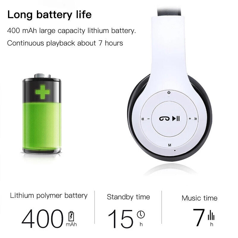 Wireless Bluetooth 5.3 Headphones with Mic Pads