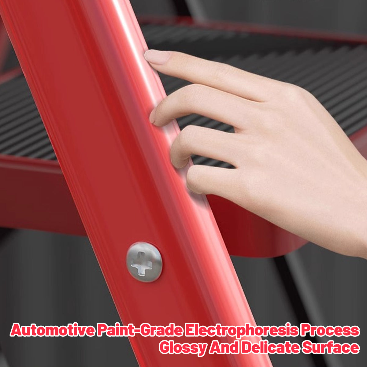 4 Step Carbon Steel Folding Ladder Heavy Duty Home Use