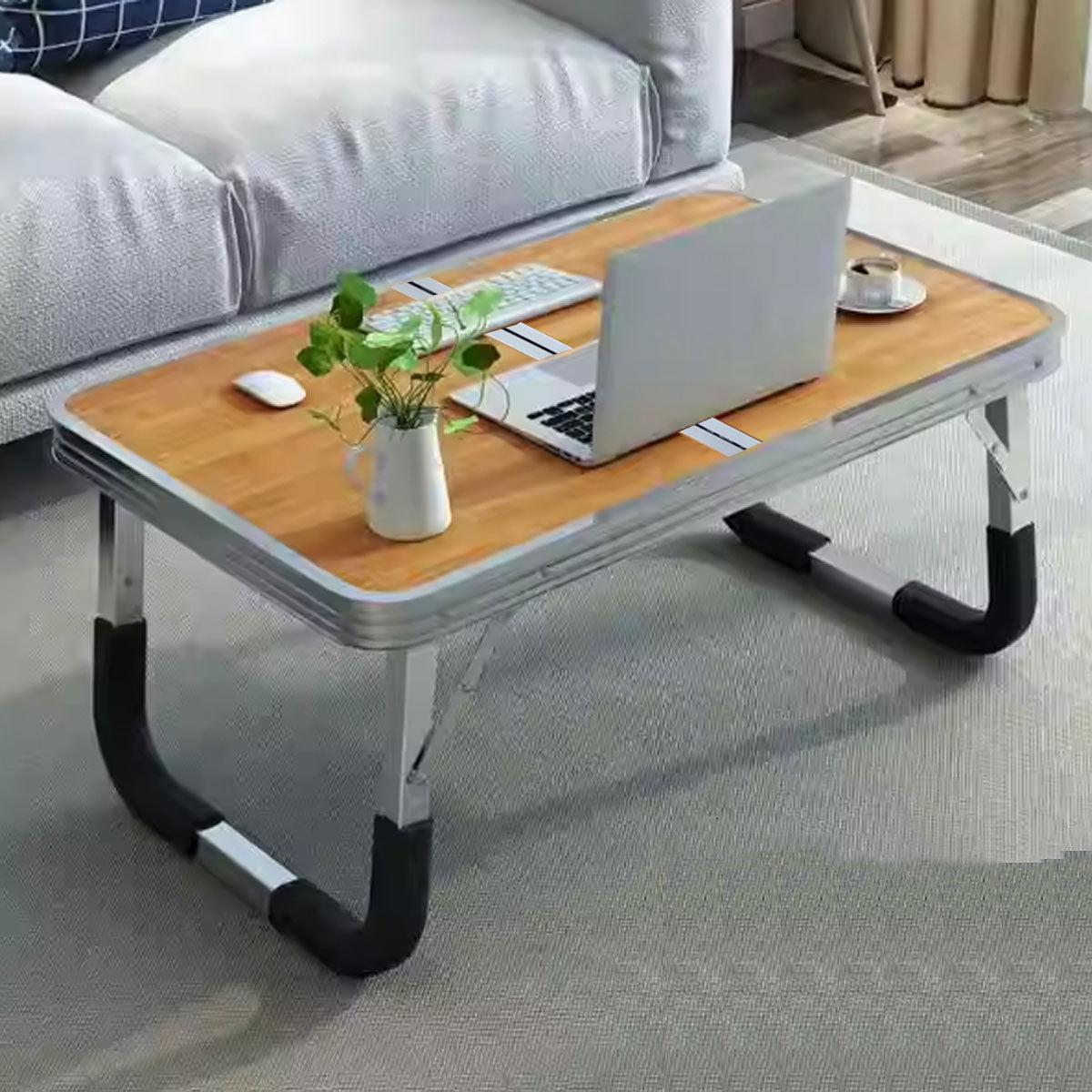 Aluminium Folding Laptop Table Portable Bed Desk with Stable Frame